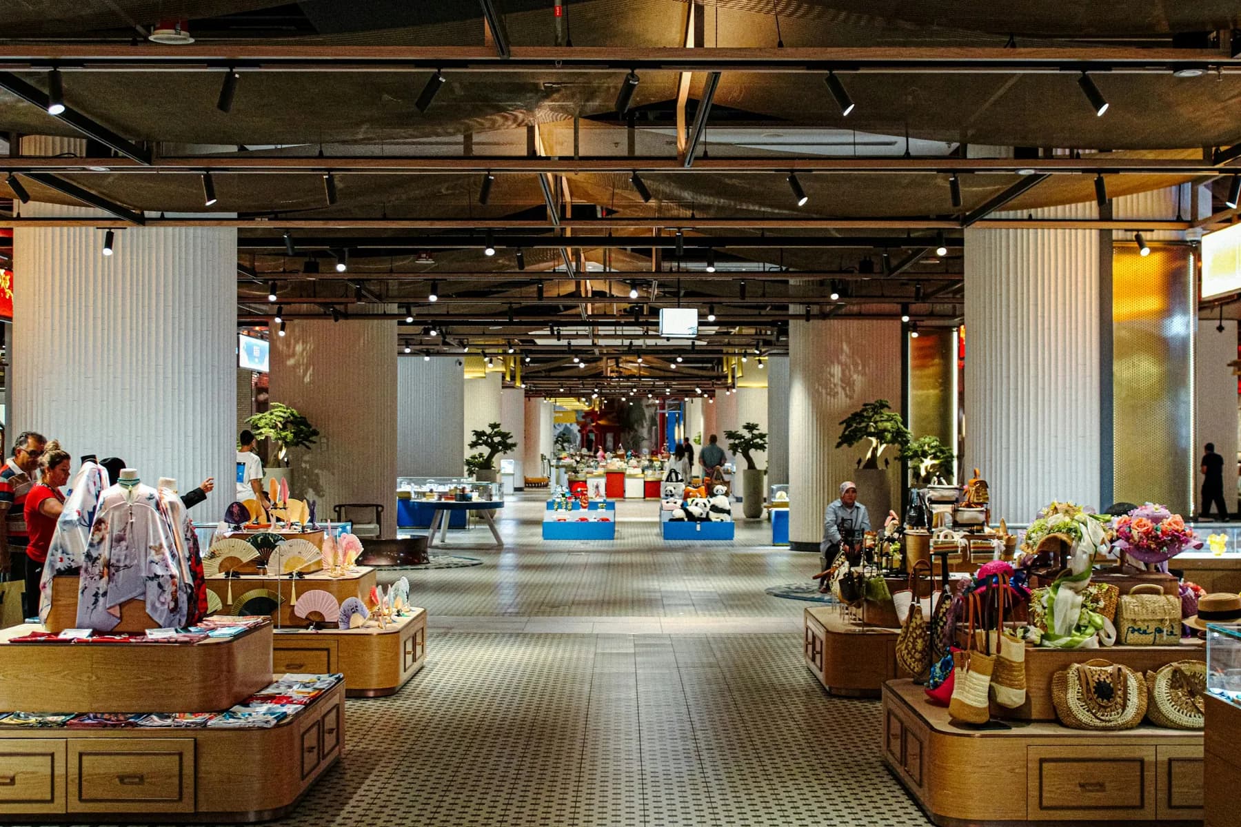 Well-lit store with merchandise displays