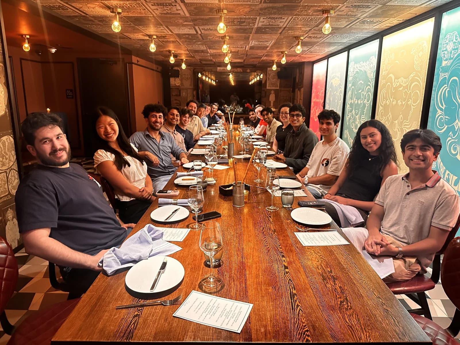 Sapien team at a restaurant dinner