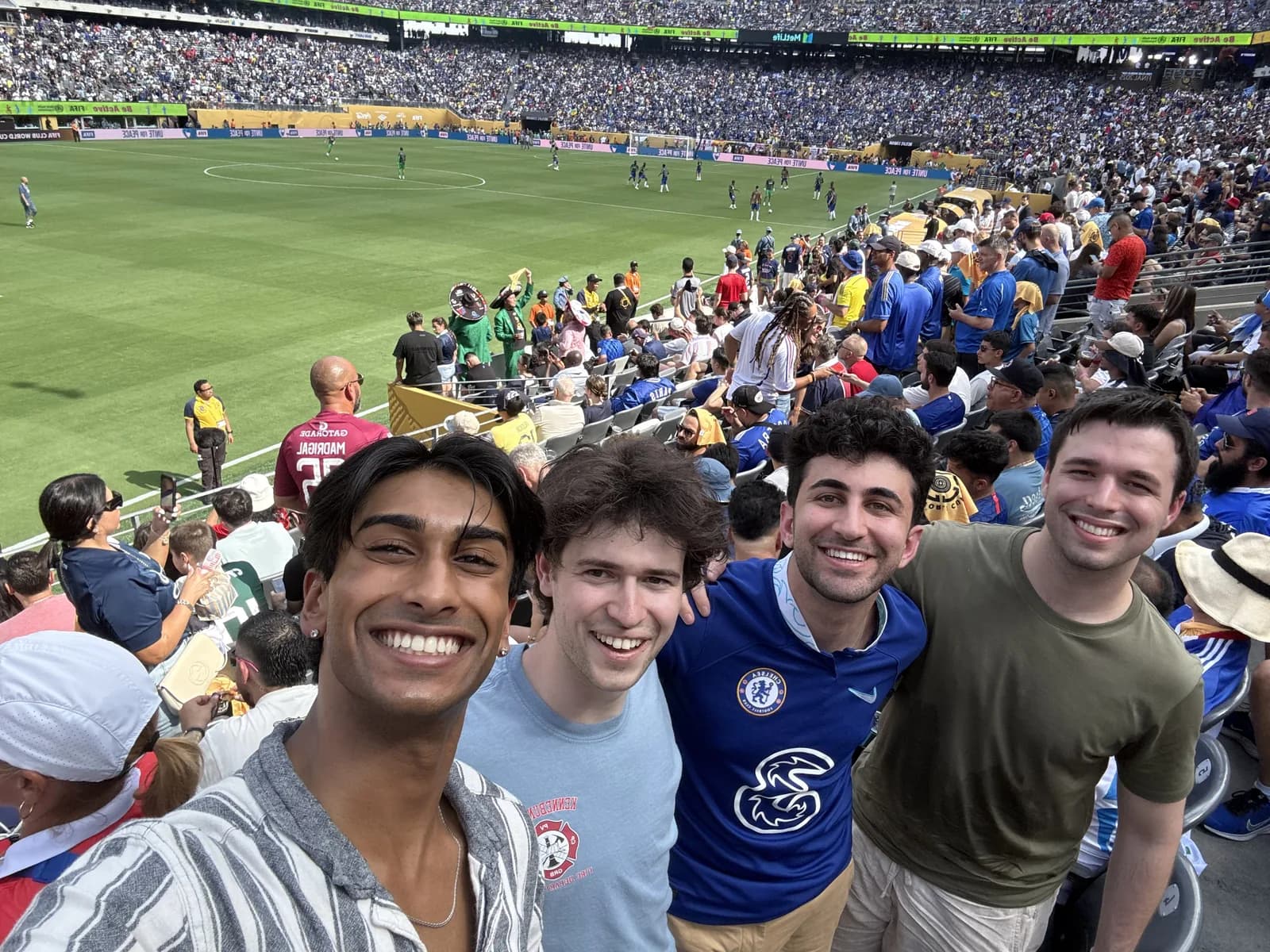 Sapien teammates at a soccer match